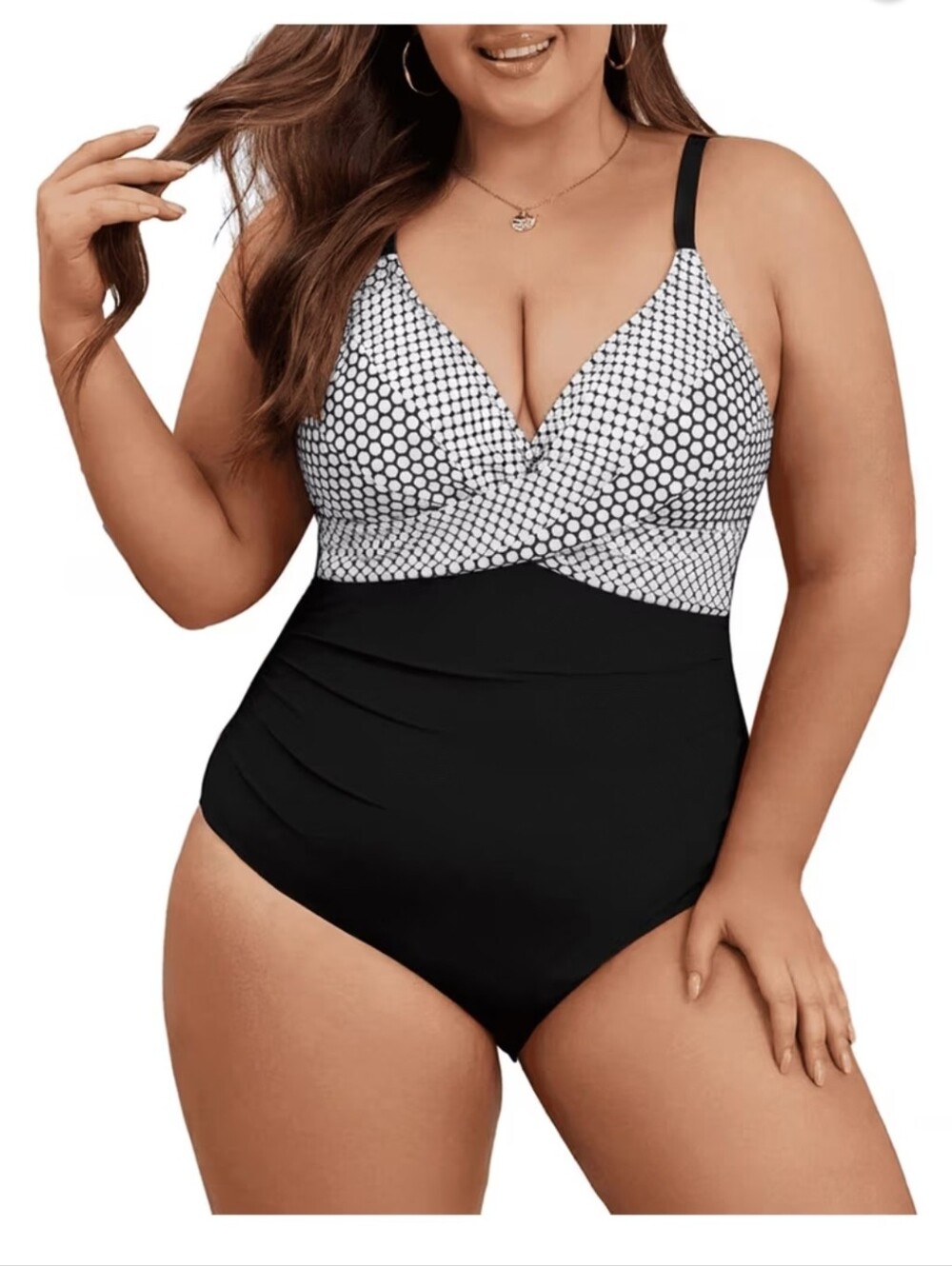 B2prity Women's One Piece Swimsuits Tummy Control Front Cross Bathing Suits XXL